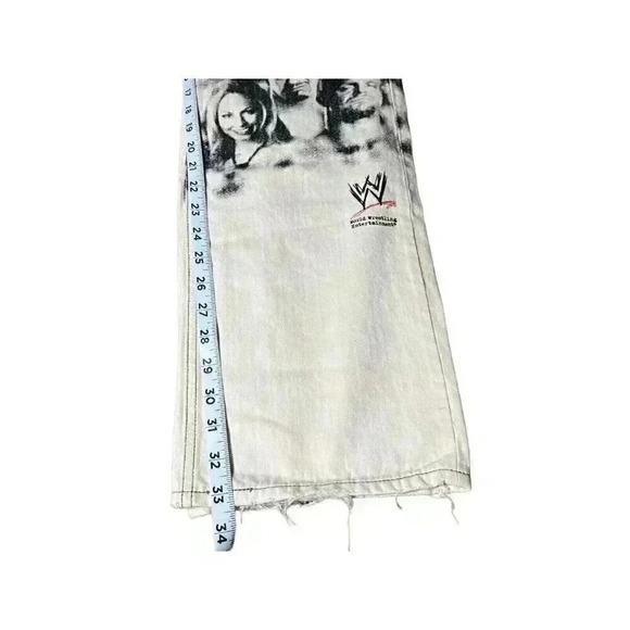Rare Y2K WWE PPFM Wrestling Jeans – Vintage 2005 WWE Superstars Print – Size 31 - Picture 4 of 12